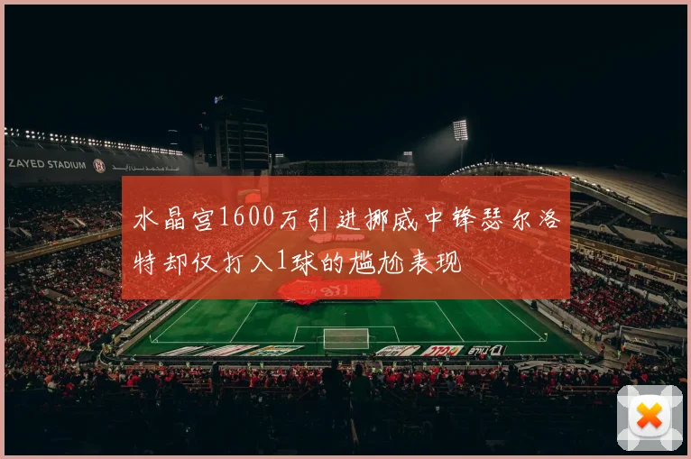 水晶宫1600万引进挪威中锋瑟尔洛特却仅打入1球的尴尬表现